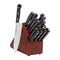 HENCKELS Razor-Sharp Solution 18-pc Knife block set, Chef Knife, Steak Knife, Utility Knife, Dark Brown, Stainless Steel